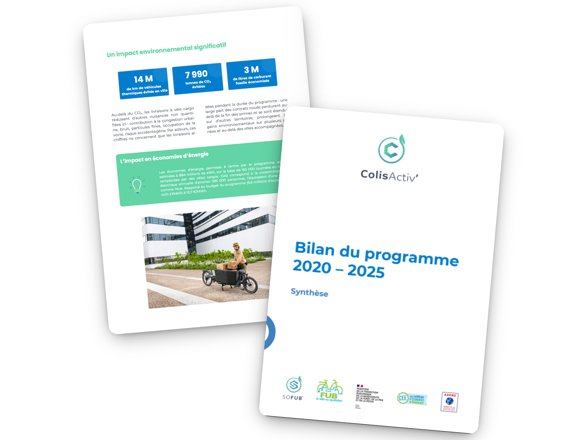 Cyclologisticien effectuant une livraison urbaine à vélo cargo, illustrant le bilan du programme ColisActiv’.